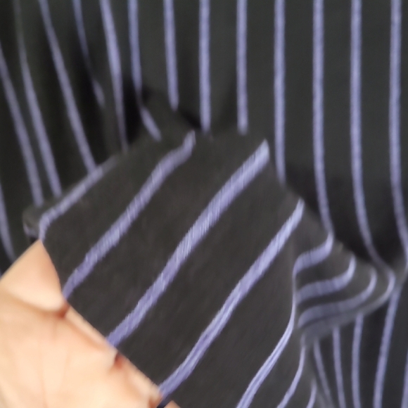 J Jill Wearever Long Sleeve Tunic Top Size L Blue Striped Rayon Relaxed Comfy - Picture 9 of 11